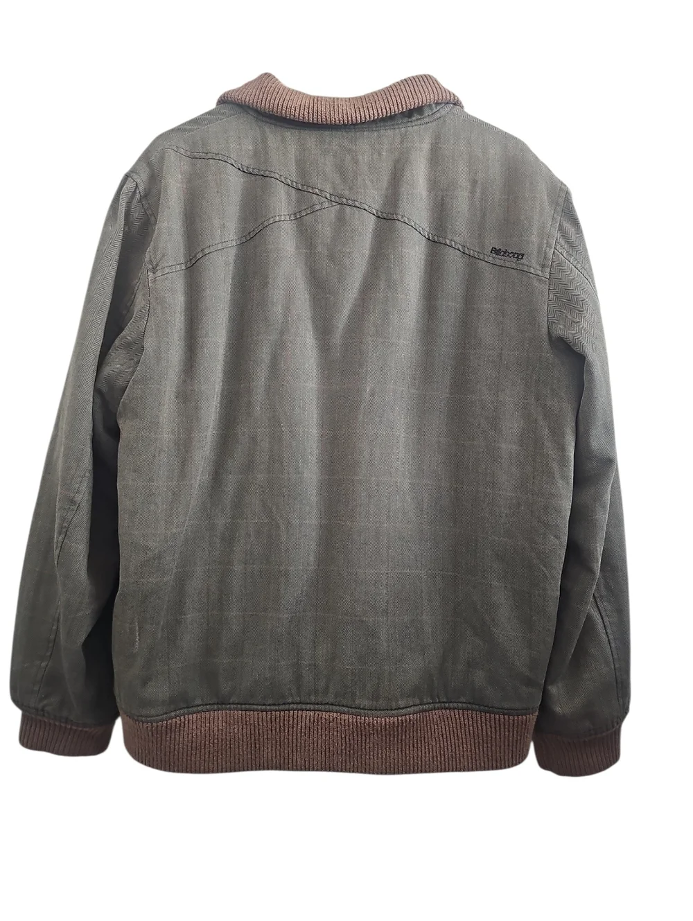 Vintage Billabong Green Brown Trimmed Bomber Buttoned Jacket Large